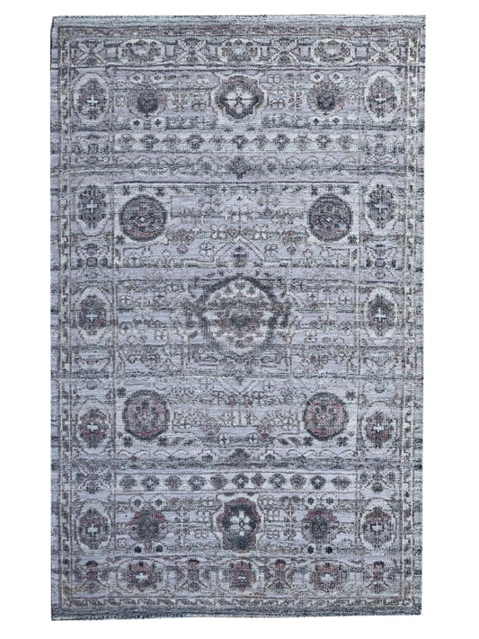 Artisan Odessa BlackishGrey Ivory Transitional Knotted Rug - Rugs - Artisan - Atlanta Designer Rugs