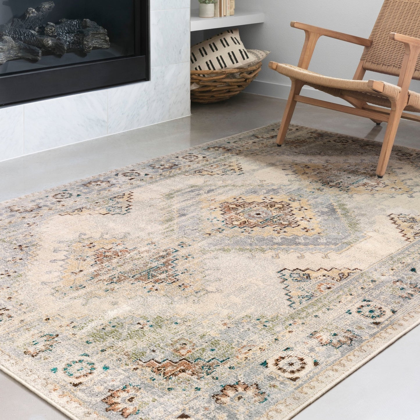 Loloi II Isadora ISA - 01 Oatmeal Silver Transitional Power Loomed Rug - Rugs - Loloi II - Atlanta Designer Rugs