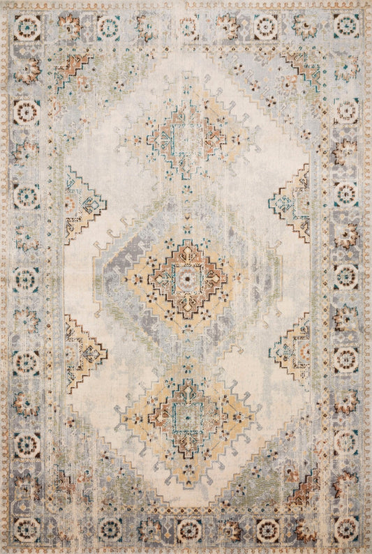 Loloi II Isadora ISA - 01 Oatmeal Silver Transitional Power Loomed Rug - Rugs - Loloi II - Atlanta Designer Rugs