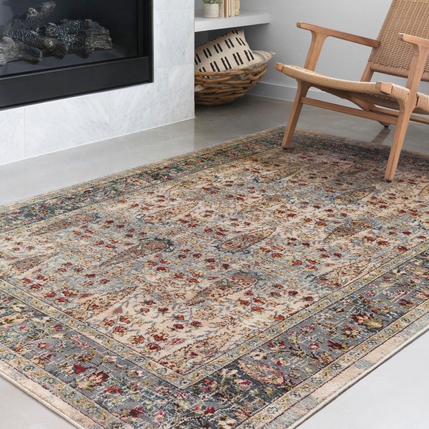 Loloi II Isadora ISA - 03 Sand Steel Transitional Power Loomed Rug - Rugs - Loloi II - Atlanta Designer Rugs