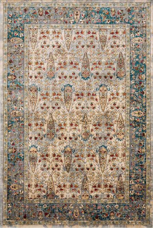 Loloi II Isadora ISA - 03 Sand Steel Transitional Power Loomed Rug - Rugs - Loloi II - Atlanta Designer Rugs