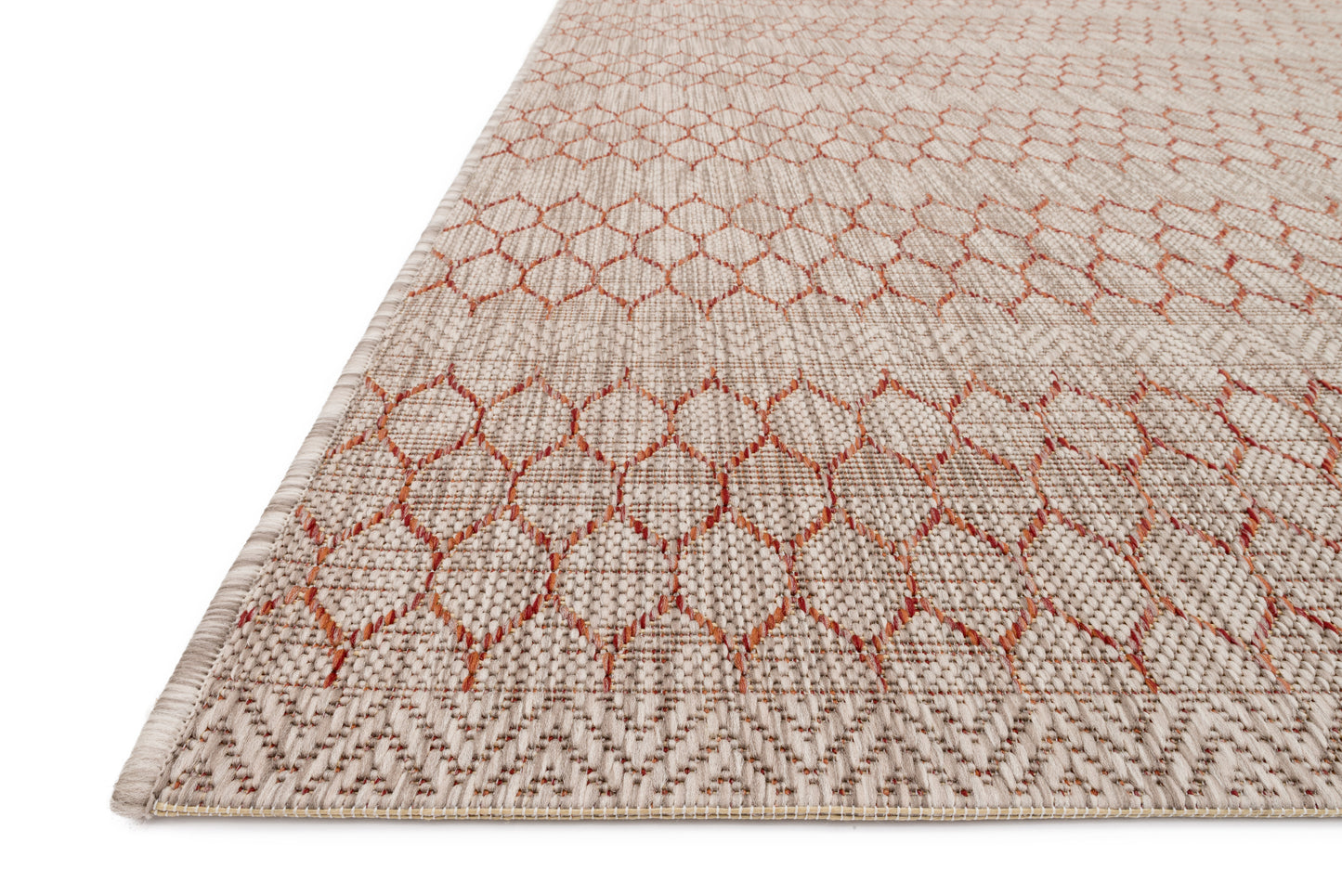 Loloi ISLE IE-01 Beige Rust Indoor/Outdoor Power Loomed Rug