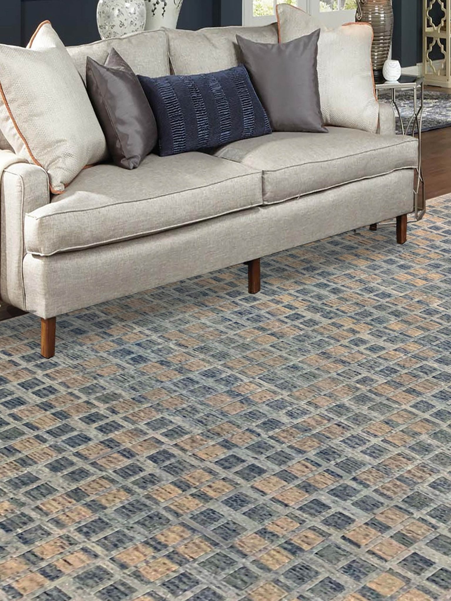 Artisan Toni Aqua Transitional Knotted Rug - Rugs - Artisan - Atlanta Designer Rugs