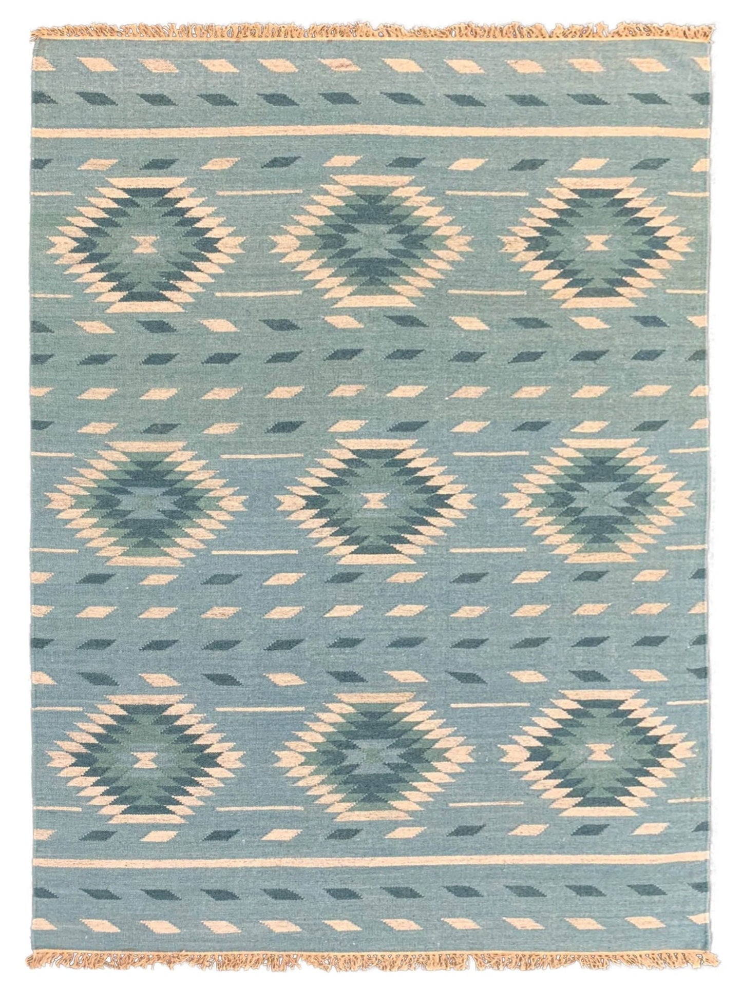 Artisan Kim Turquoise Natural Kilim Woven Rug - Rugs - Artisan - Atlanta Designer Rugs