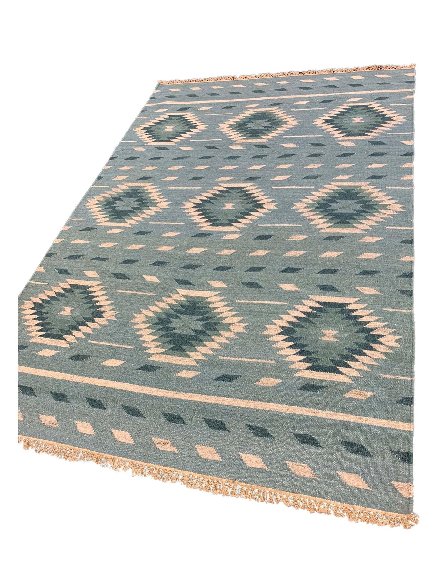 Artisan Kim Turquoise Natural Kilim Woven Rug - Rugs - Artisan - Atlanta Designer Rugs