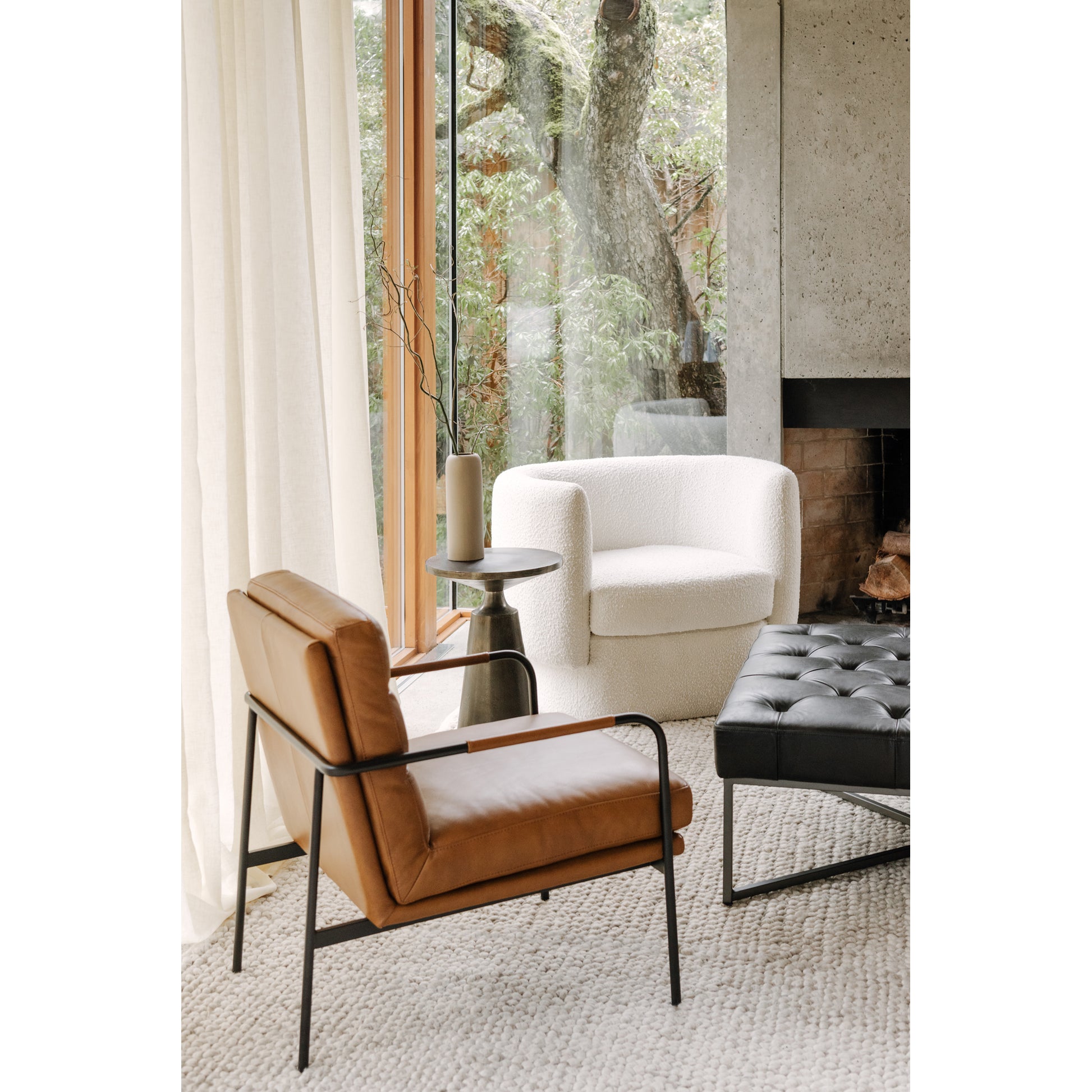 Moes Home Accent Chairs Koba White Contemporary Furniture