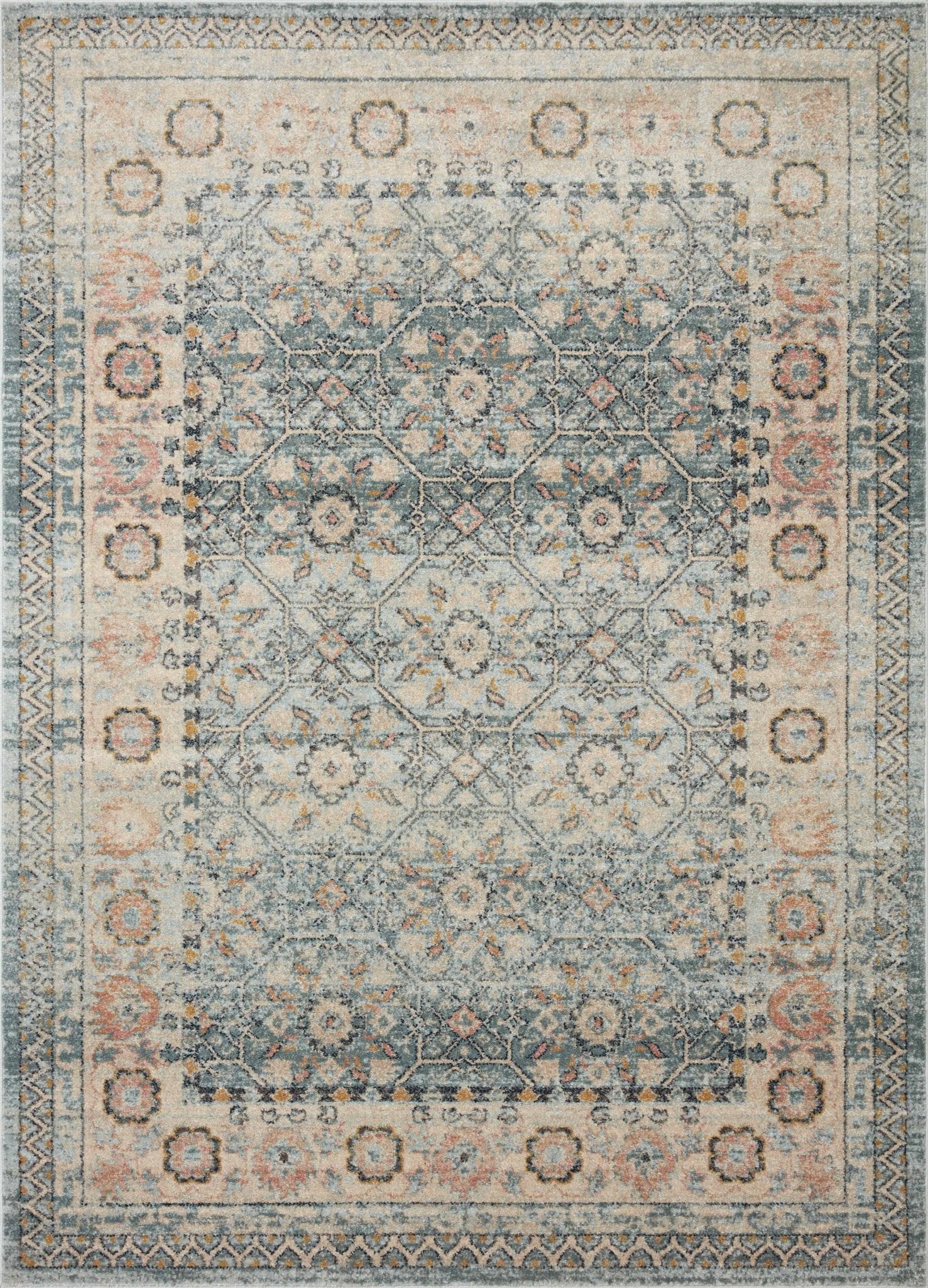 Loloi II Jocelyn JOC - 04 Sky Multi Transitional Power Loomed Rug - Rugs - Loloi II - Atlanta Designer Rugs