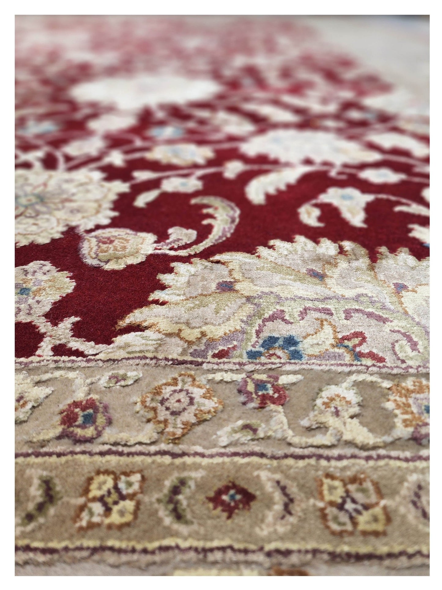 Artisan Rachel Red Ivory Traditional Knotted Rug - Rugs - Artisan - Atlanta Designer Rugs