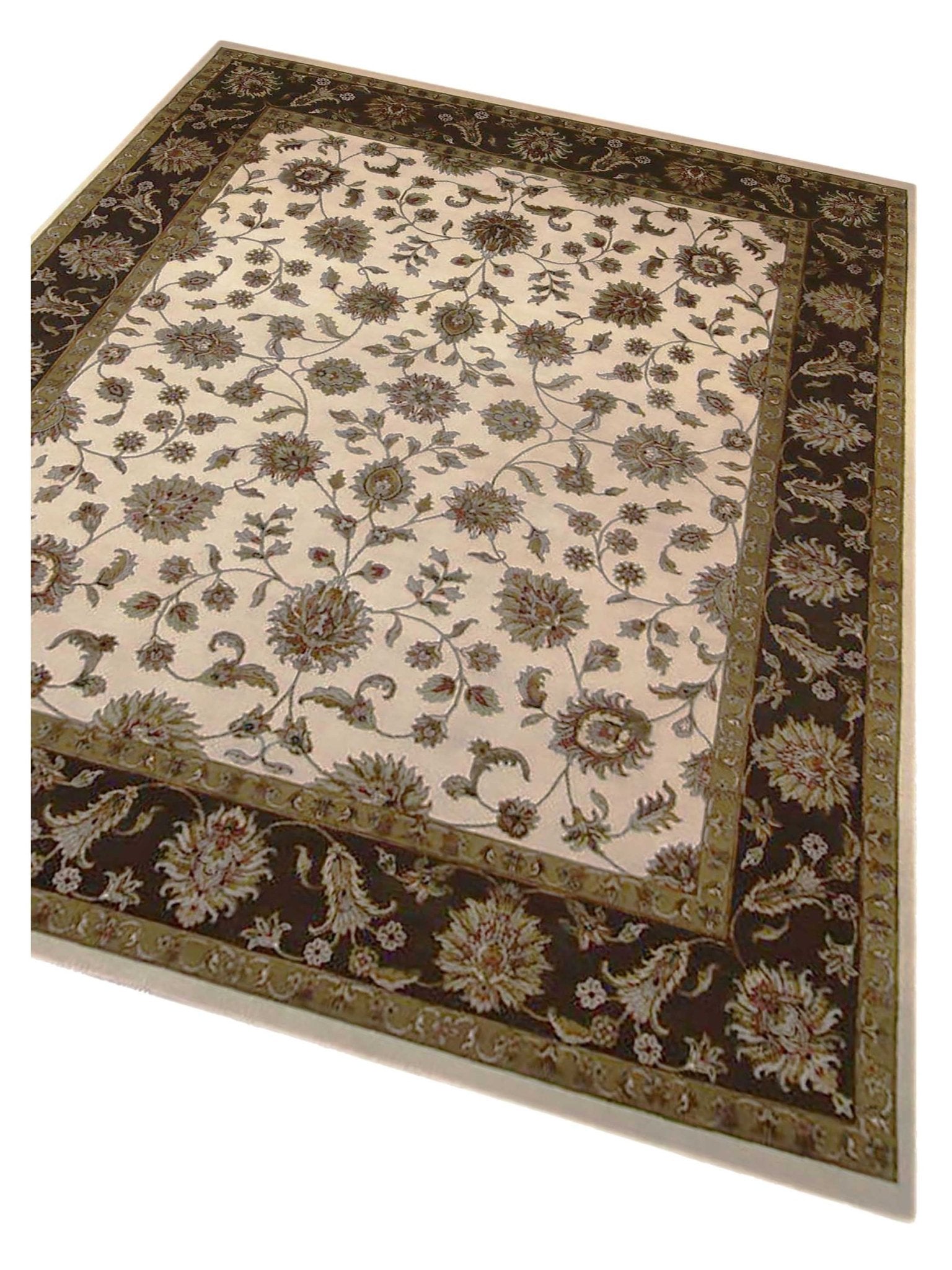 Artisan Winona Ivory Brown Traditional Knotted Rug - Rugs - Artisan - Atlanta Designer Rugs