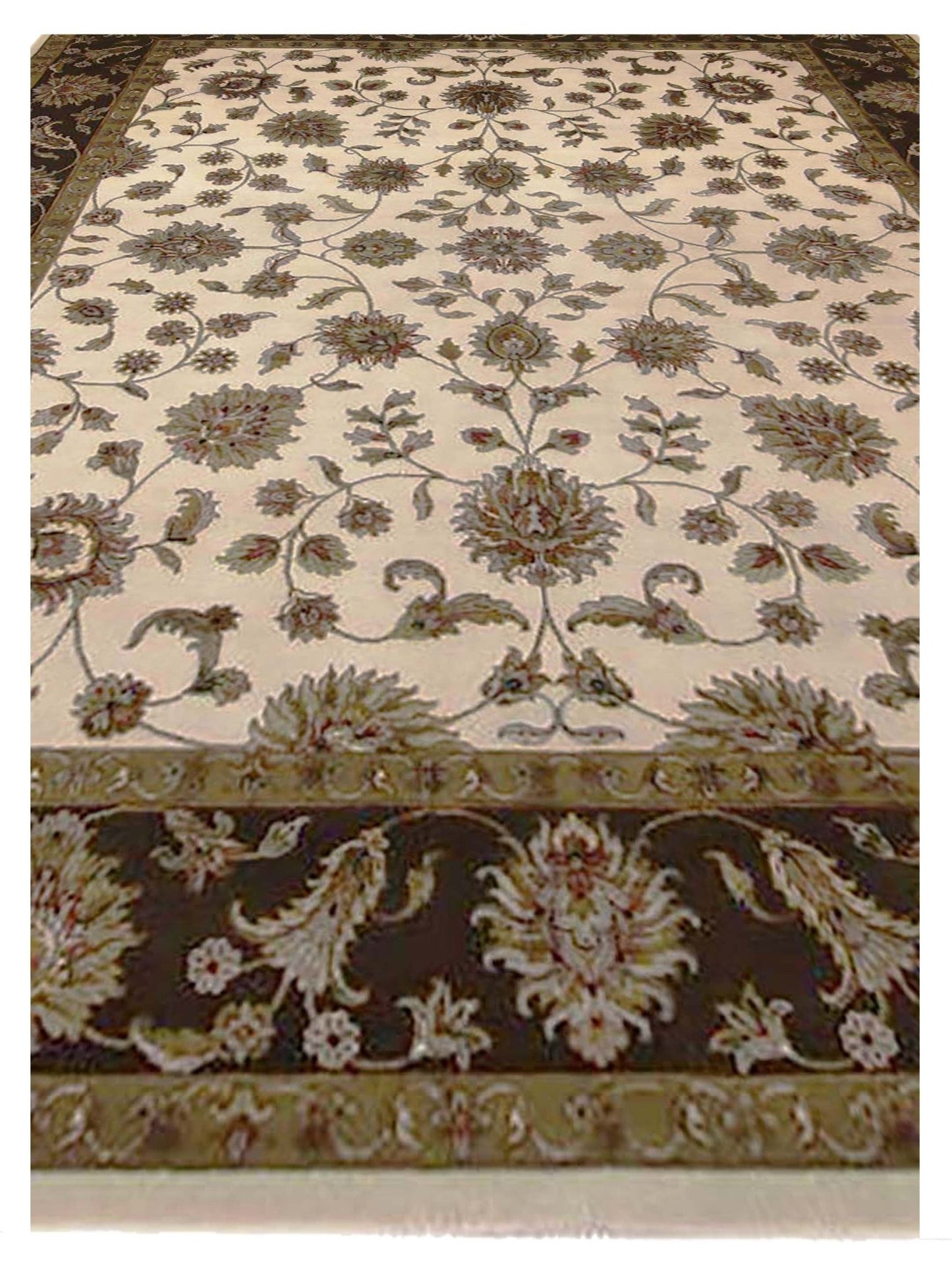 Artisan Winona Ivory Brown Traditional Knotted Rug - Rugs - Artisan - Atlanta Designer Rugs