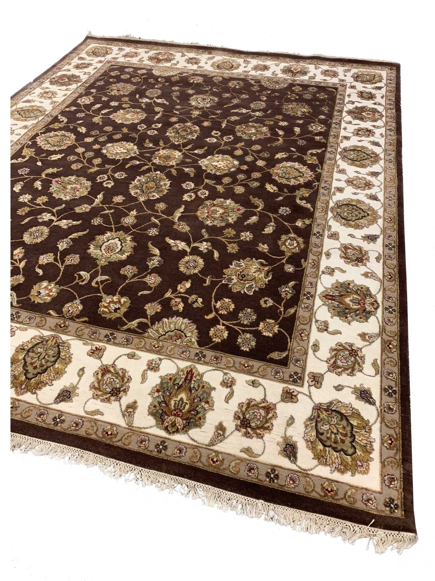 Artisan Winona Brown Ivory Traditional Knotted Rug - Rugs - Artisan - Atlanta Designer Rugs