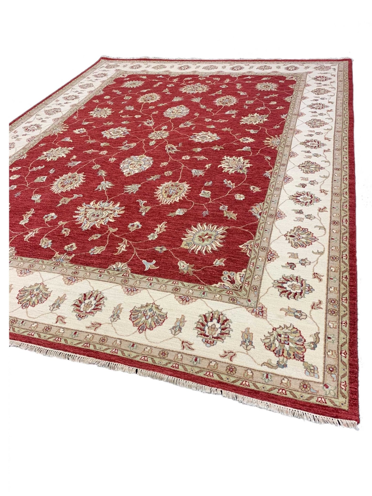 Artisan Zara Red Ivory Traditional Knotted Rug - Rugs - Artisan - Atlanta Designer Rugs