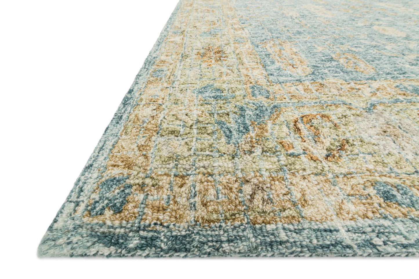 Loloi JULIAN JI-05 Blue Gold Transitional Hooked Rug