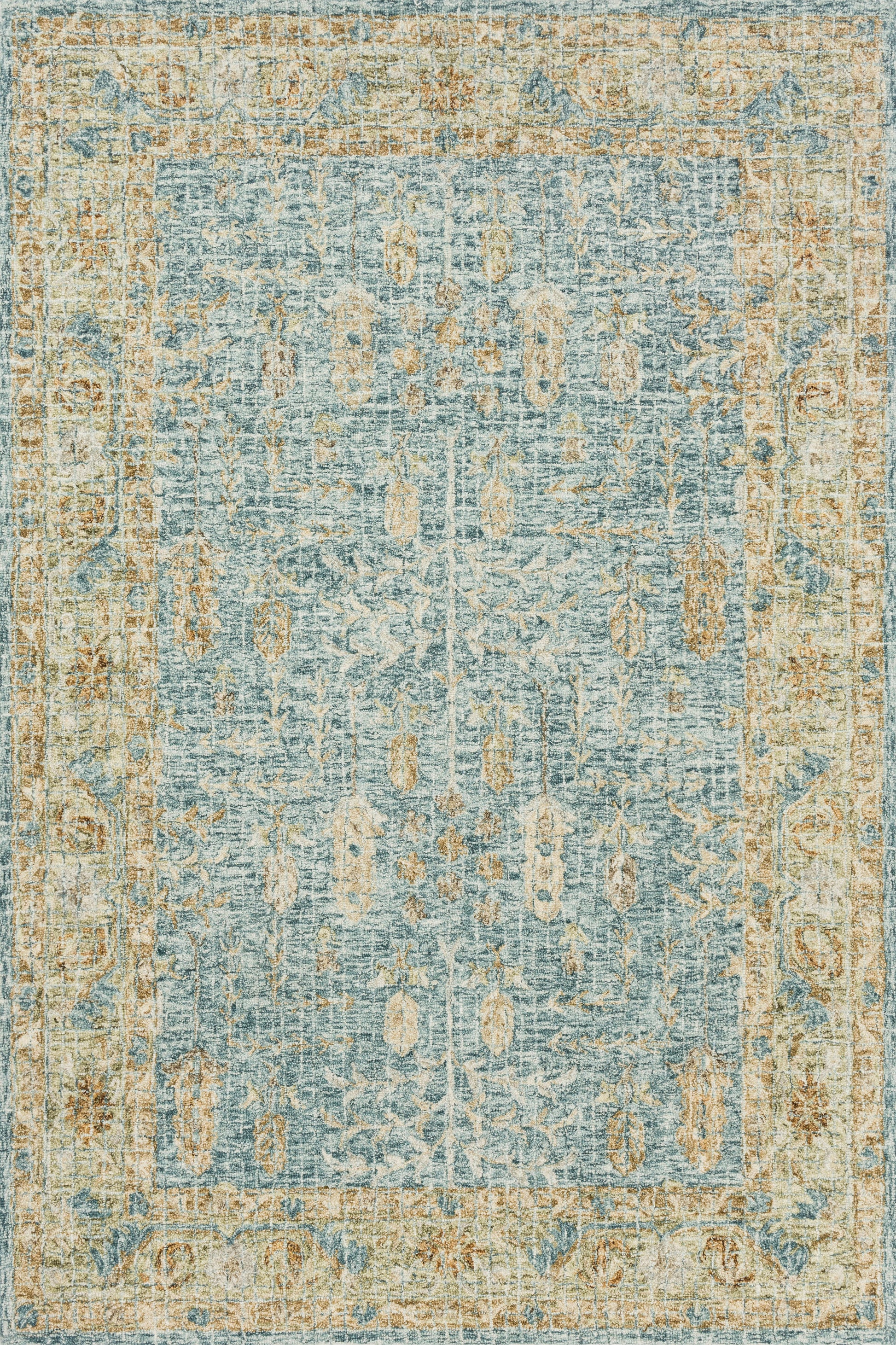 Loloi JULIAN JI-05 Blue Gold Transitional Hooked Rug