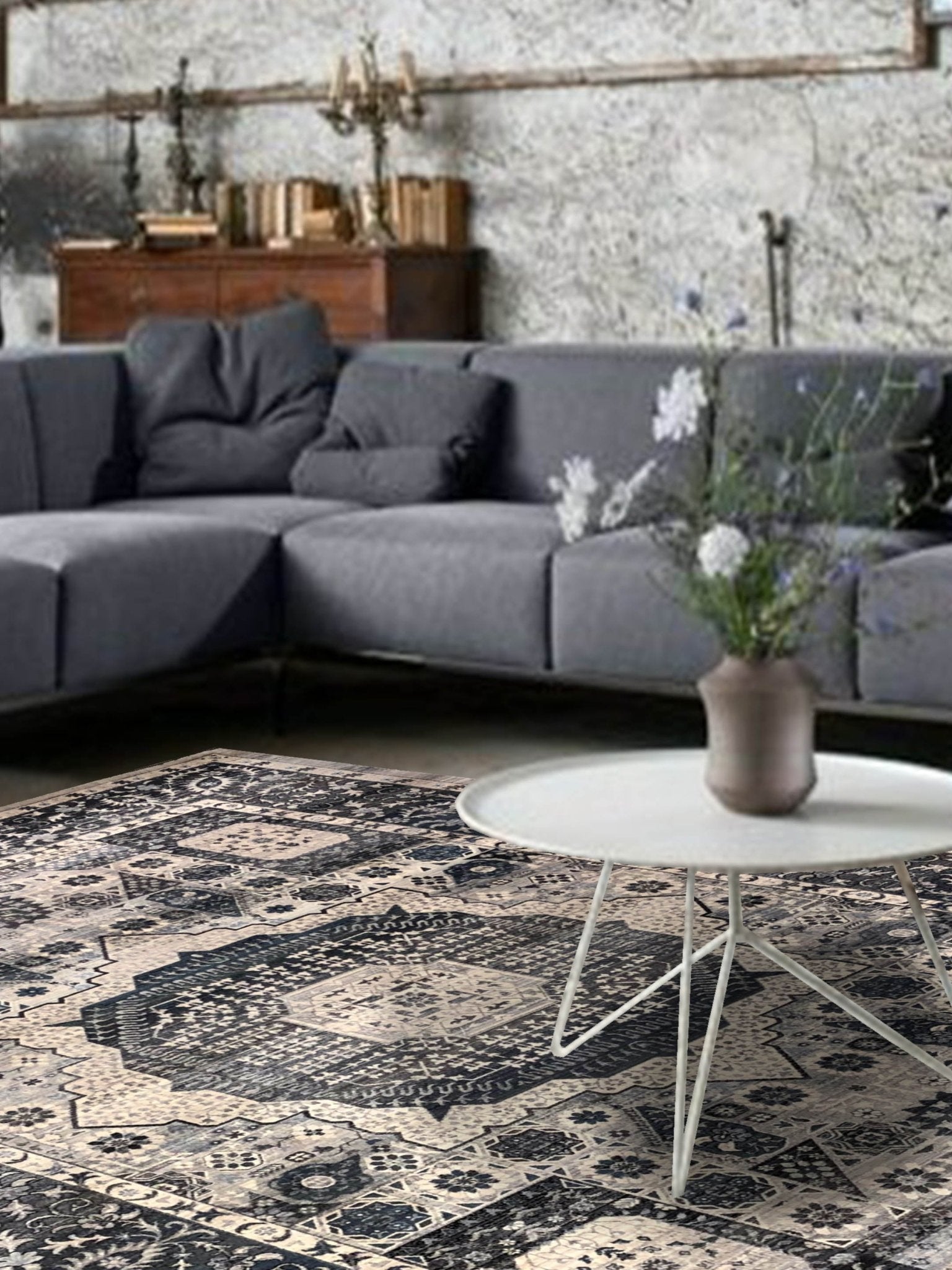 Artisan Kate Gray Charcoal Transitional Machinemade Rug - Rugs - Artisan - Atlanta Designer Rugs