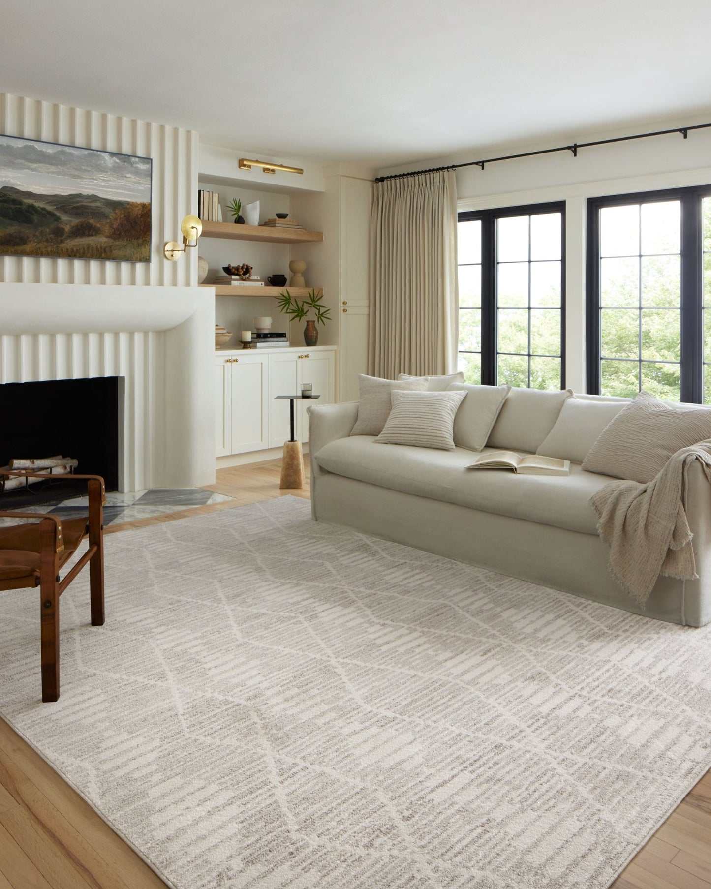 Loloi II Kamala KAM - 02 Ivory Silver Transitional Power Loomed Rug - Rugs - Loloi II - Atlanta Designer Rugs