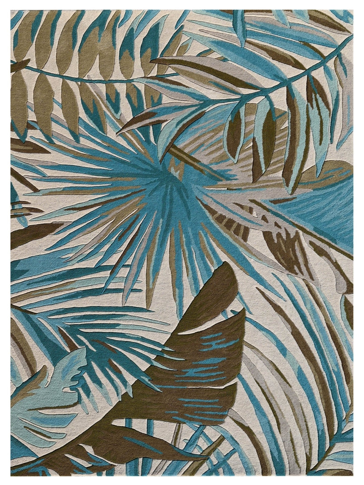 KAS Cove 3002 Ivory Teal Florals & Tropicals Rug - Rugs - KAS - Atlanta Designer Rugs