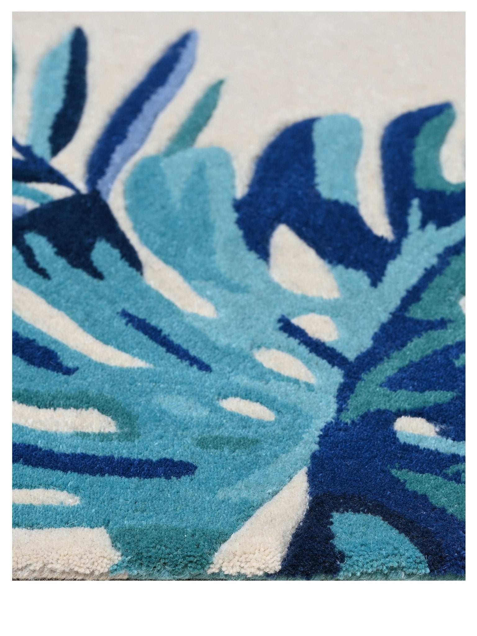 KAS Cove 3004 Ivory Blue Florals & Tropicals Rug - Rugs - KAS - Atlanta Designer Rugs