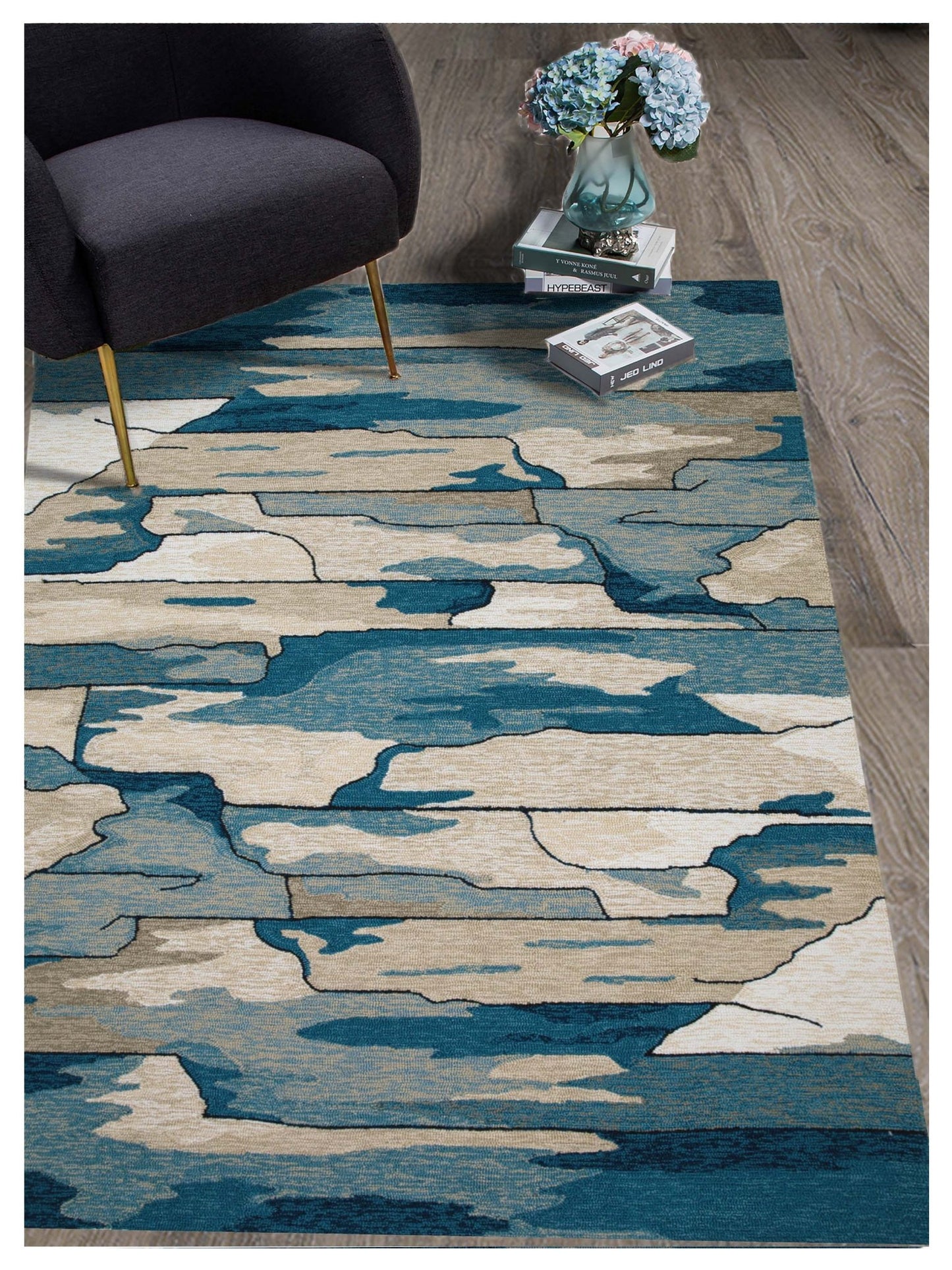 KAS Harbor 4248 Blue Indoor/Outdoor Knotted Rug - Rugs - KAS - Atlanta Designer Rugs