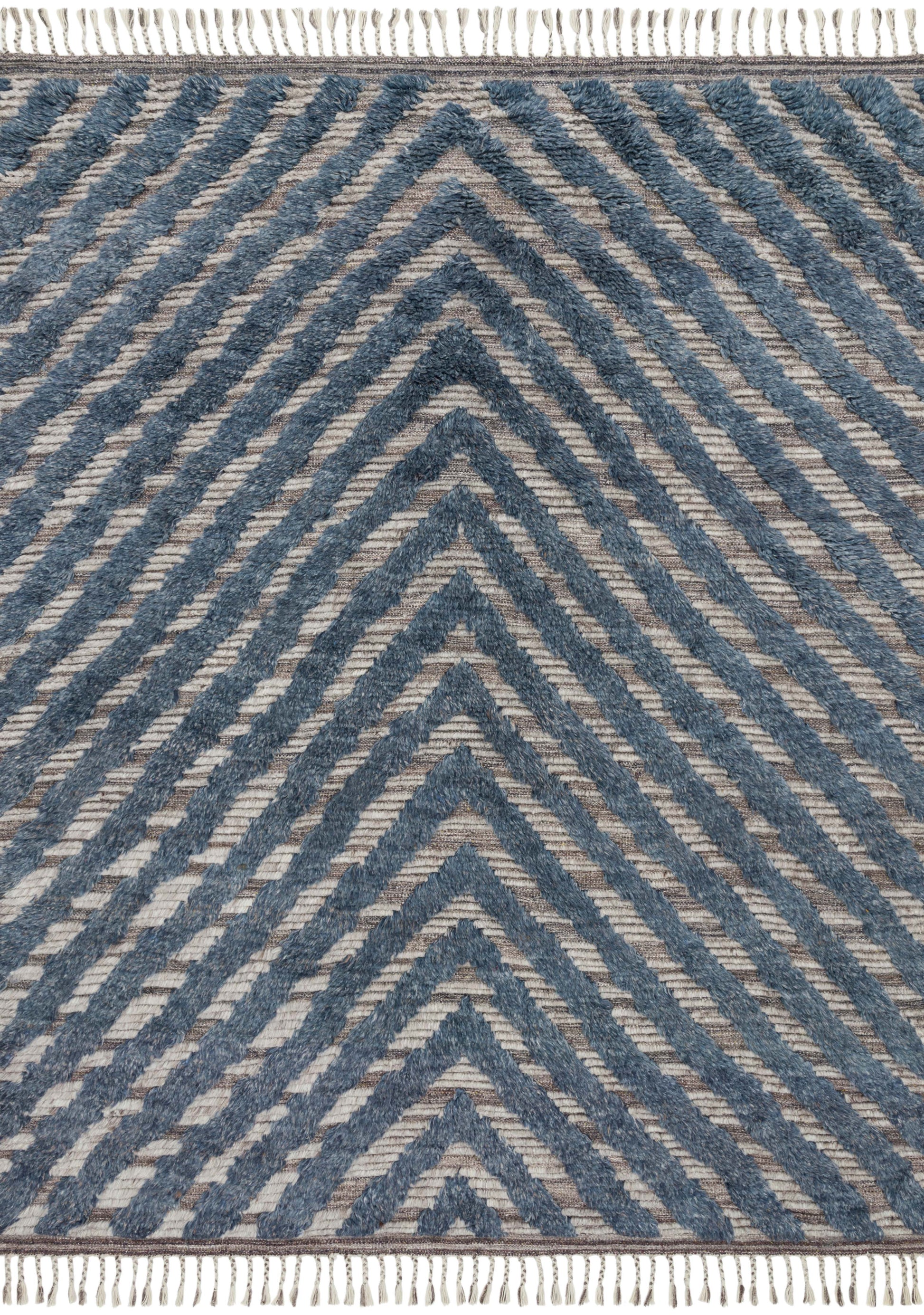 Loloi KHALID KF-06 Blue Pewter Contemporary Hand Knotted Rug