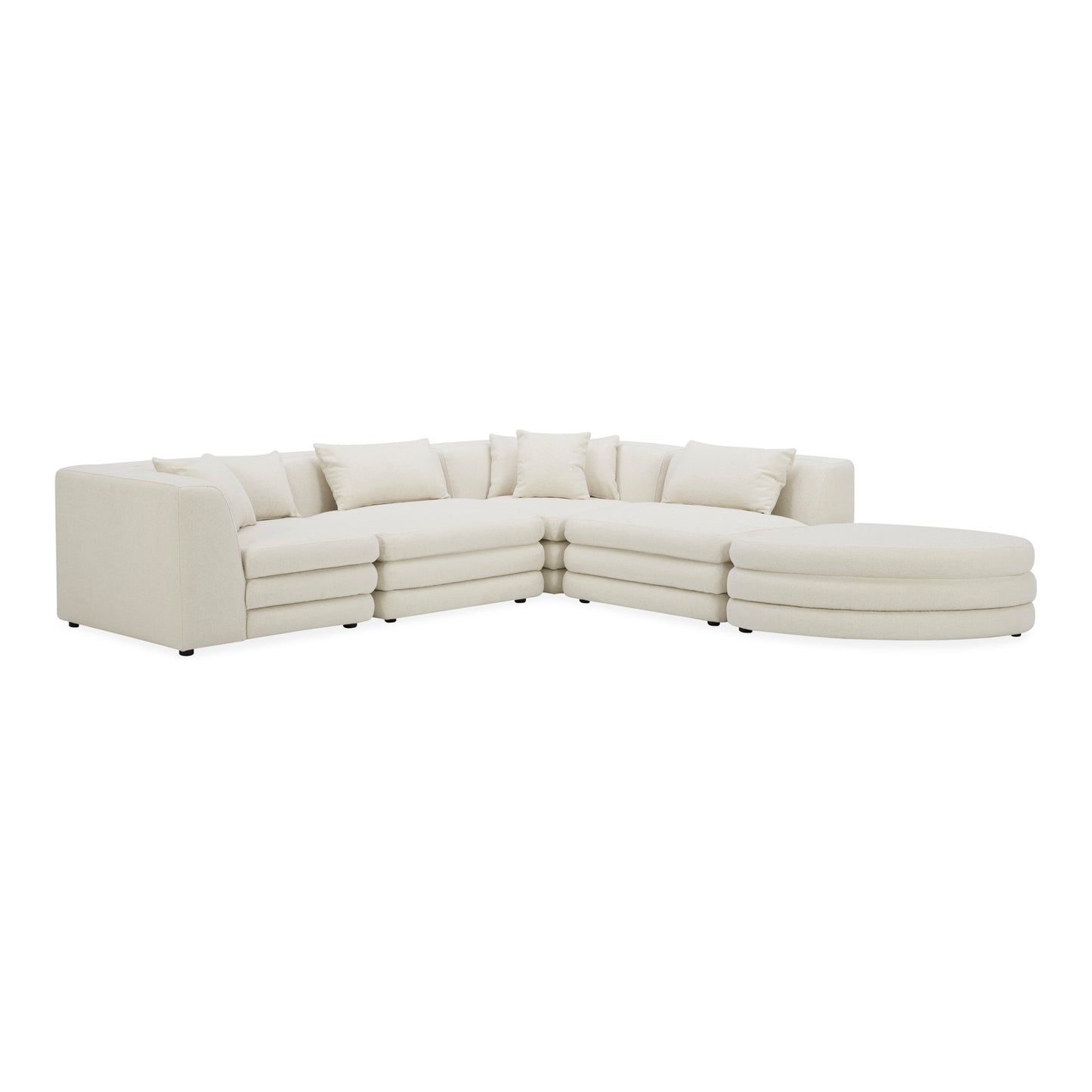 Moes Home Sectionals LOWTIDE White Contemporary Furniture