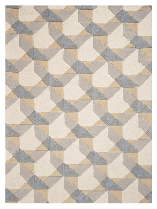 KAS Eternity 1060 Ivory Grey Contemporary Tufted Rug - Rugs - KAS - Atlanta Designer Rugs