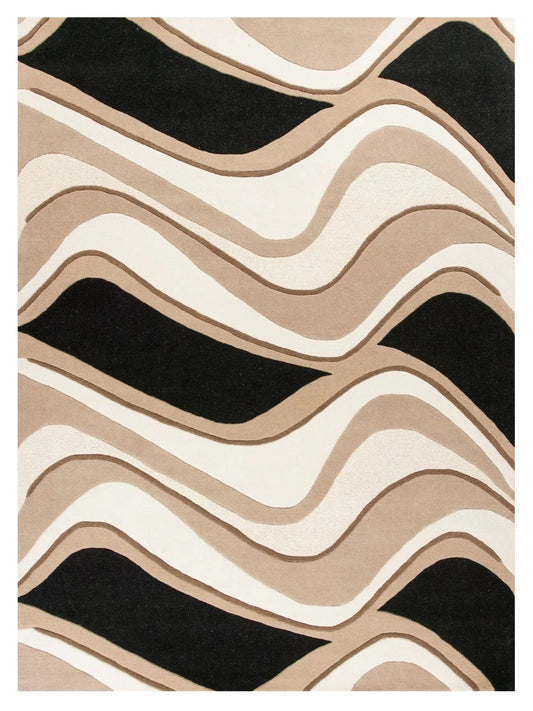 KAS Eternity 1071 Black Beige Contemporary Tufted Rug - Rugs - KAS - Atlanta Designer Rugs