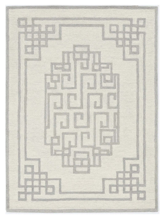 KAS Gramercy 1612 Ivory Grey Transitional Tufted Rug - Rugs - KAS - Atlanta Designer Rugs