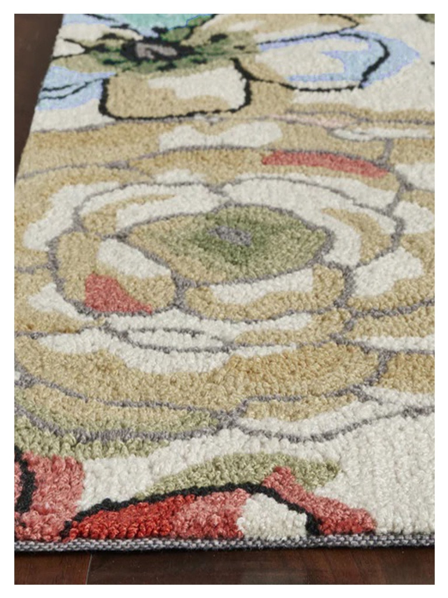 KAS Sonesta 2039 Sand Florals & Tropicals Tufted Rug - Rugs - KAS - Atlanta Designer Rugs