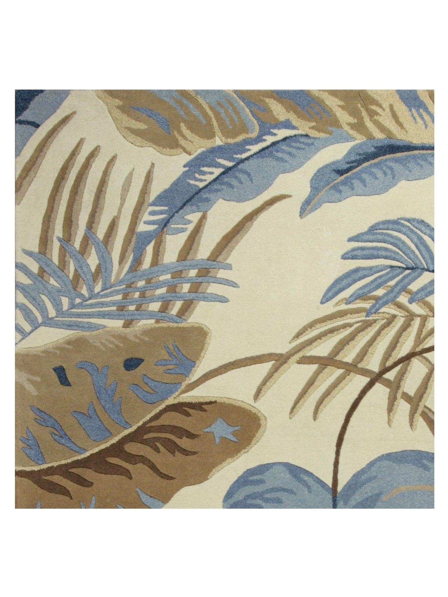 KAS Havana 2624 Ivory Blue Florals & Tropicals Tufted Rug - Rugs - KAS - Atlanta Designer Rugs