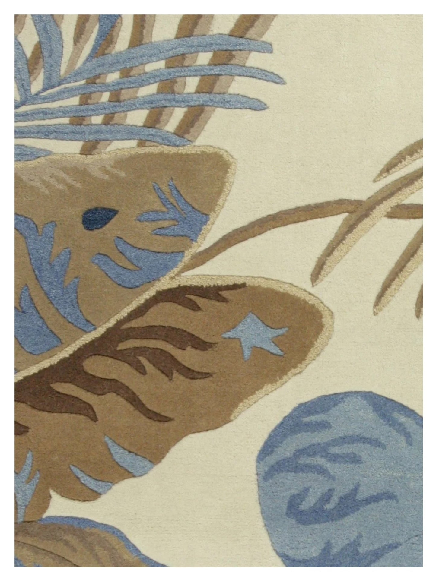 KAS Havana 2624 Ivory Blue Florals & Tropicals Tufted Rug - Rugs - KAS - Atlanta Designer Rugs