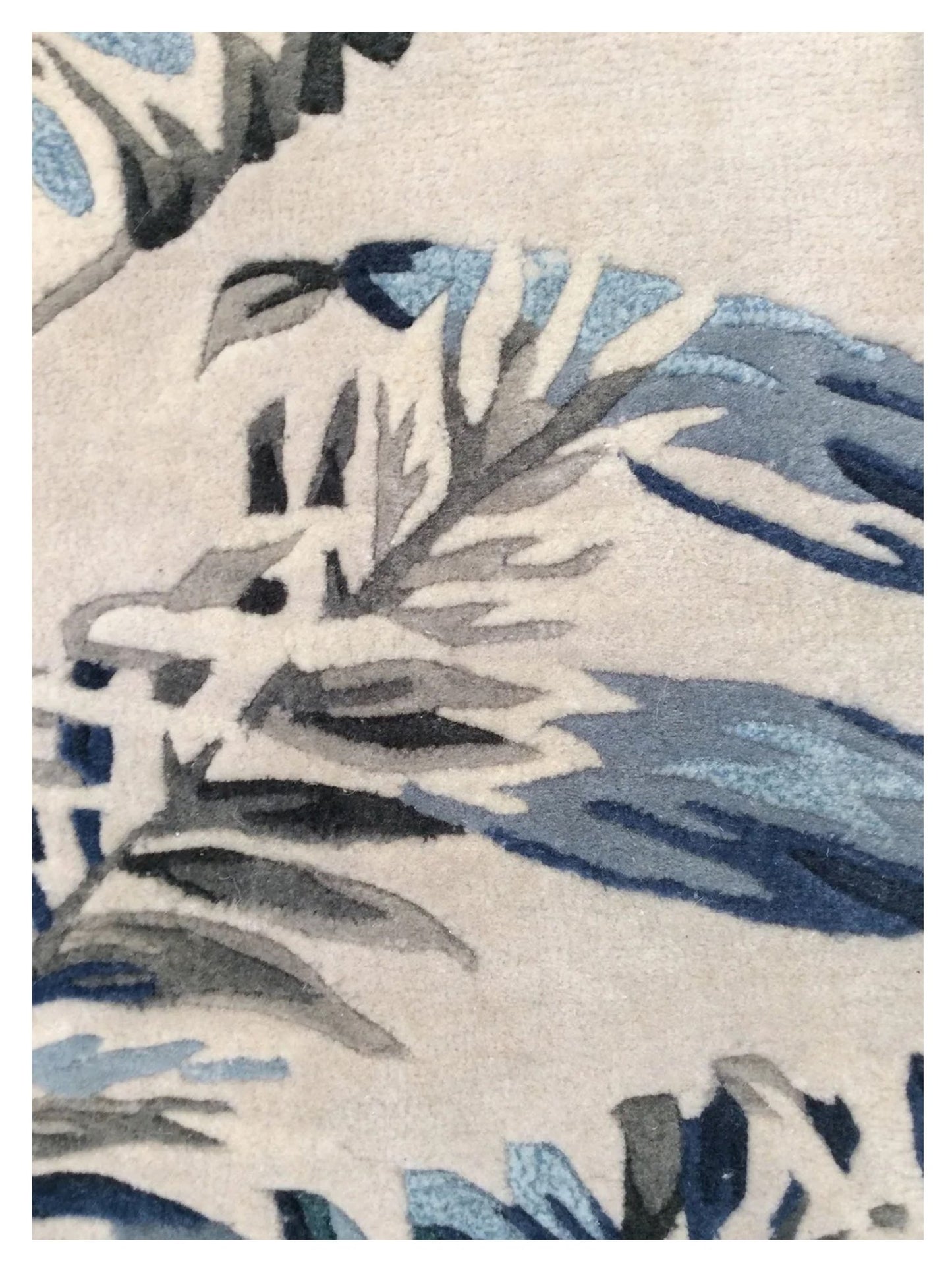 KAS Havana 2626 Grey Blue Florals & Tropicals Tufted Rug - Rugs - KAS - Atlanta Designer Rugs