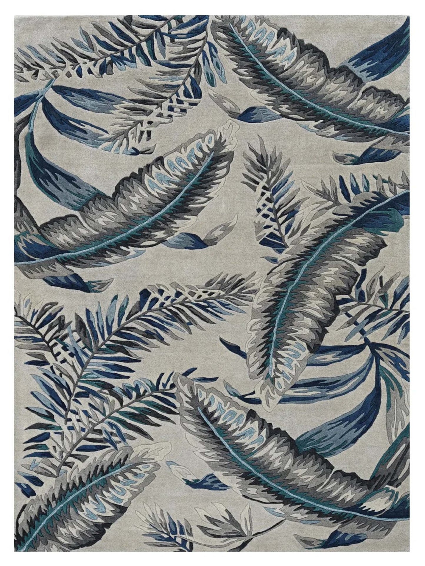 KAS Havana 2626 Grey Blue Florals & Tropicals Tufted Rug - Rugs - KAS - Atlanta Designer Rugs