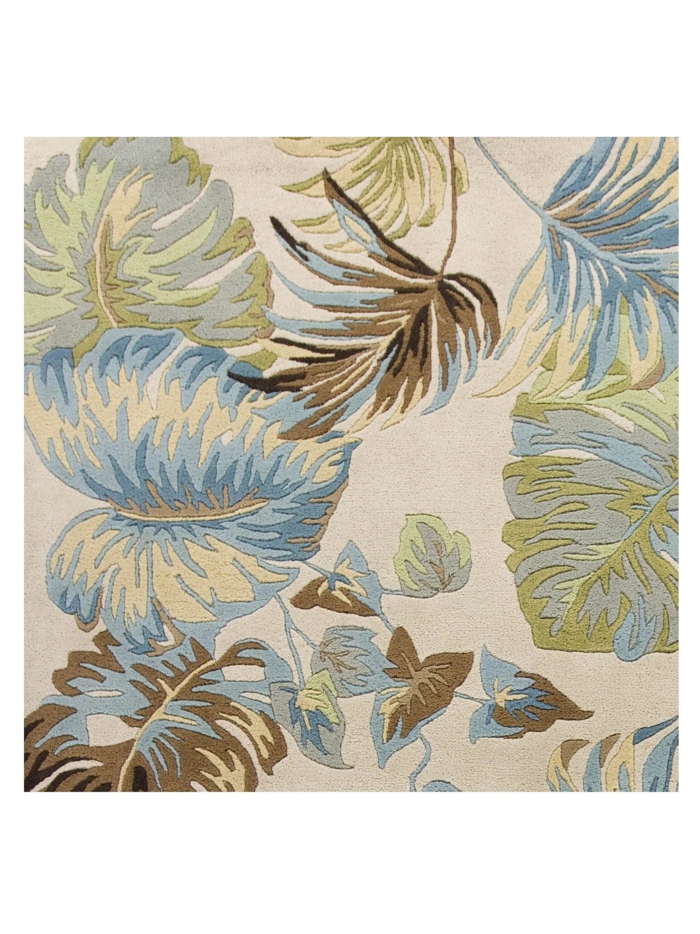 KAS Havana 2630 Ivory Blue Florals & Tropicals Tufted Rug - Rugs - KAS - Atlanta Designer Rugs