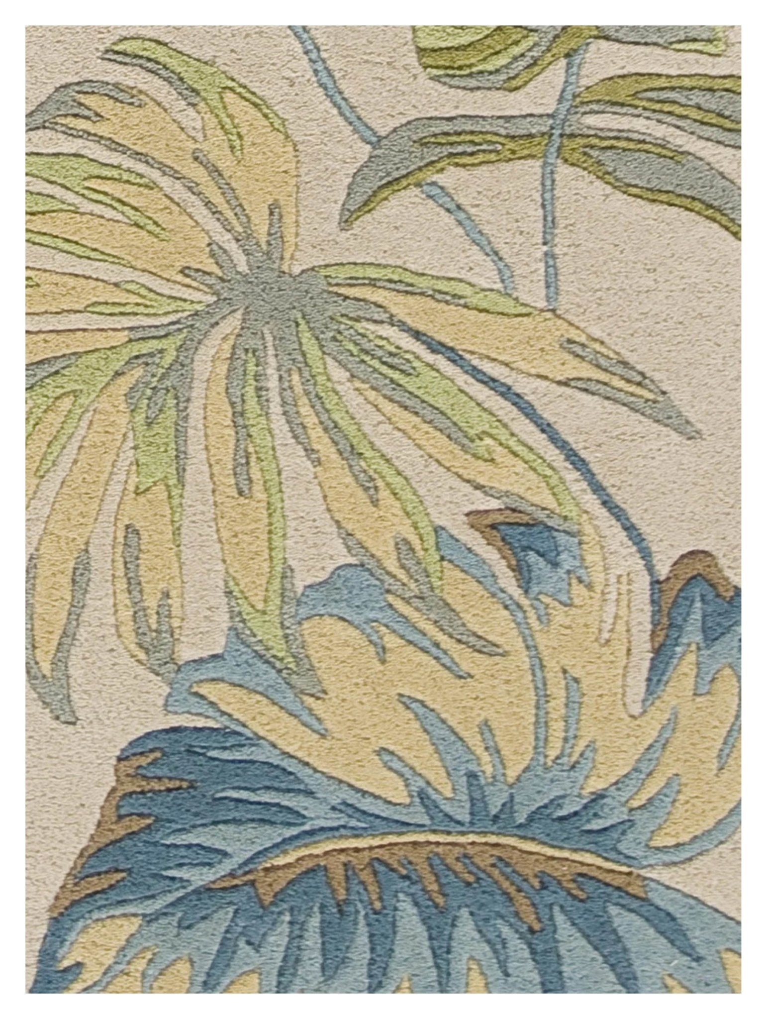 KAS Havana 2630 Ivory Blue Florals & Tropicals Tufted Rug - Rugs - KAS - Atlanta Designer Rugs