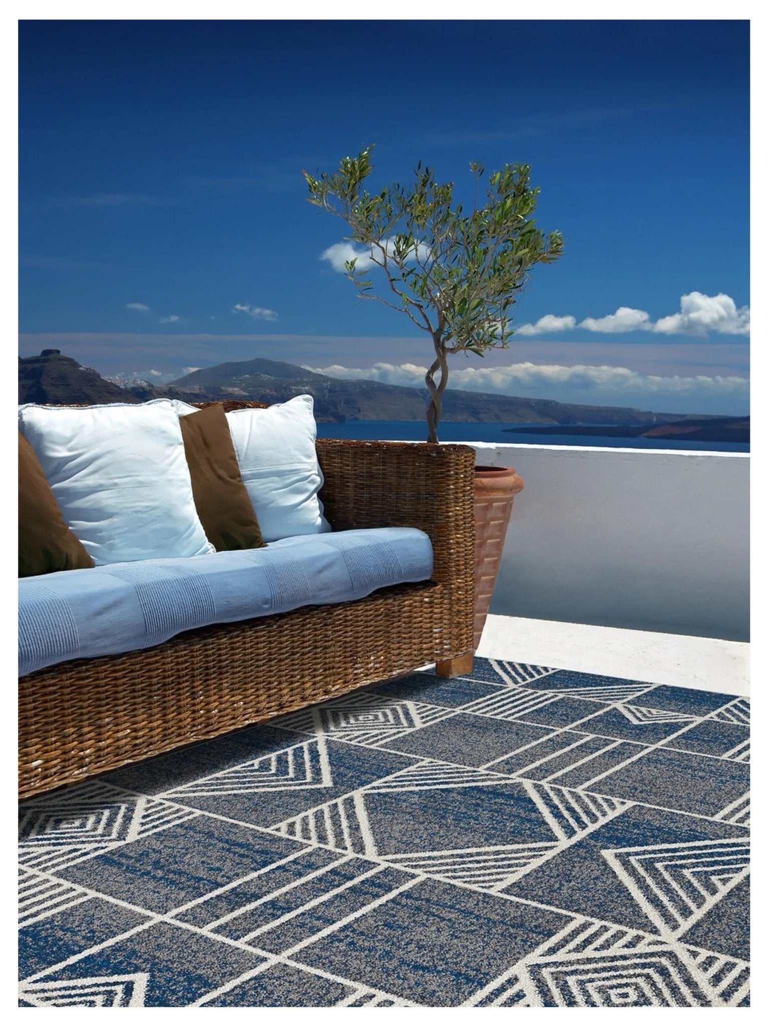 KAS Lucia 2774 Blue Indoor/Outdoor Machinemade Rug - Rugs - KAS - Atlanta Designer Rugs