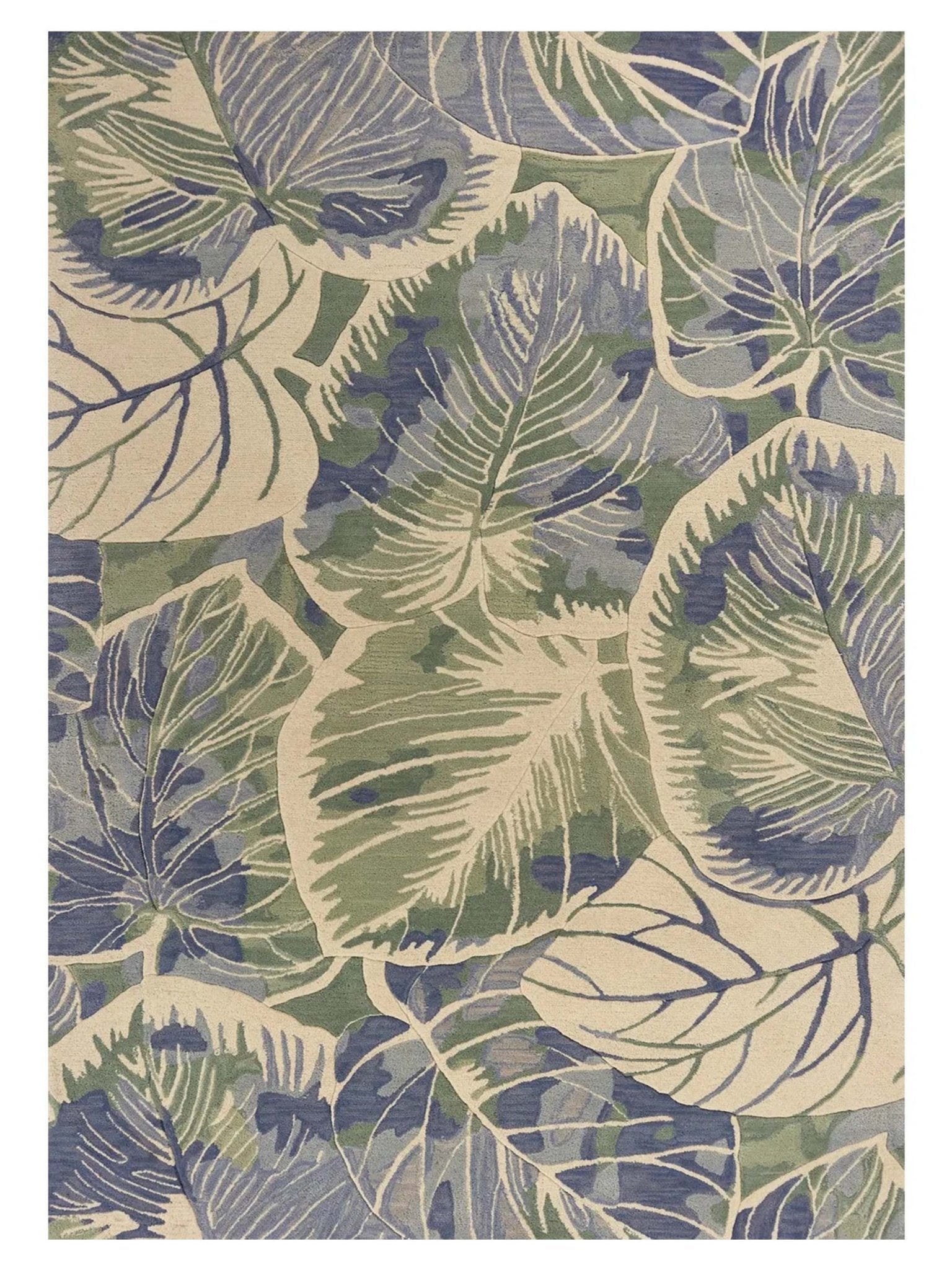 KAS Sparta 3105 Blue Green Florals & Tropicals Tufted Rug - Rugs - KAS - Atlanta Designer Rugs