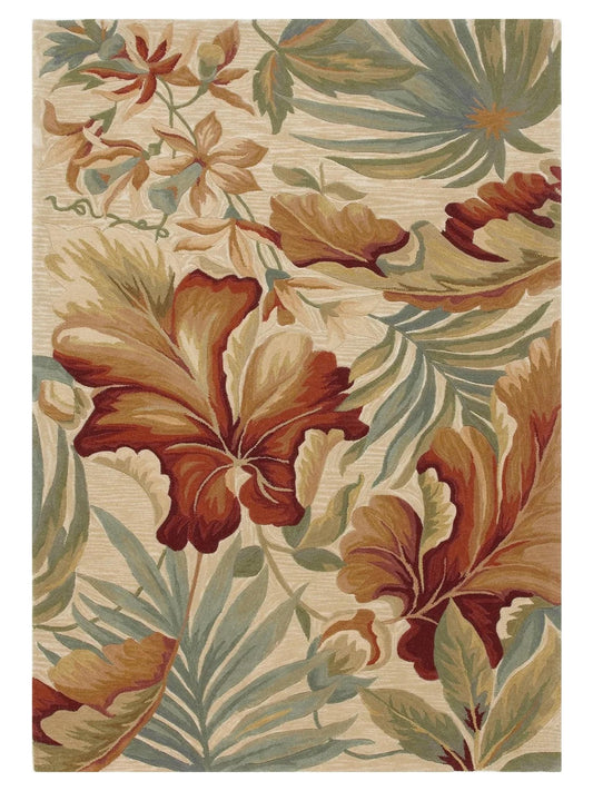 KAS Sparta 3130 Ivory Florals & Tropicals Tufted Rug - Rugs - KAS - Atlanta Designer Rugs