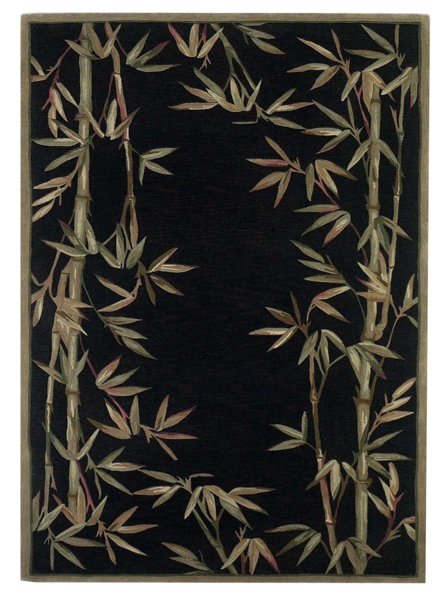 KAS Sparta 3147 Black Florals & Tropicals Tufted Rug - Rugs - KAS - Atlanta Designer Rugs