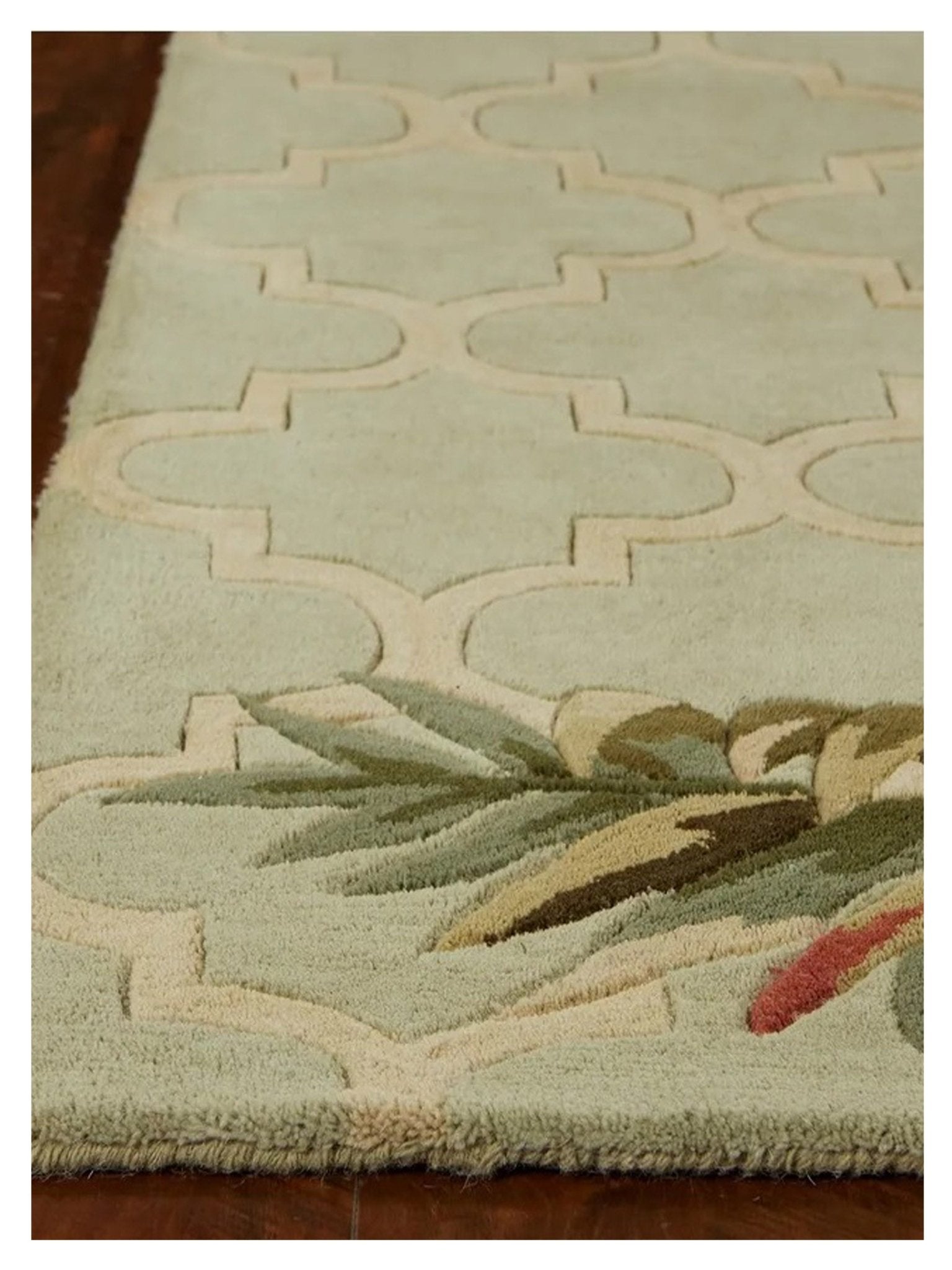 KAS Sparta 3153 Sage Florals & Tropicals Tufted Rug - Rugs - KAS - Atlanta Designer Rugs