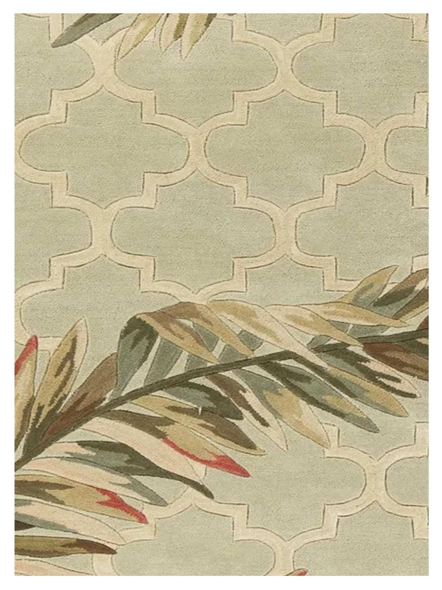 KAS Sparta 3153 Sage Florals & Tropicals Tufted Rug - Rugs - KAS - Atlanta Designer Rugs