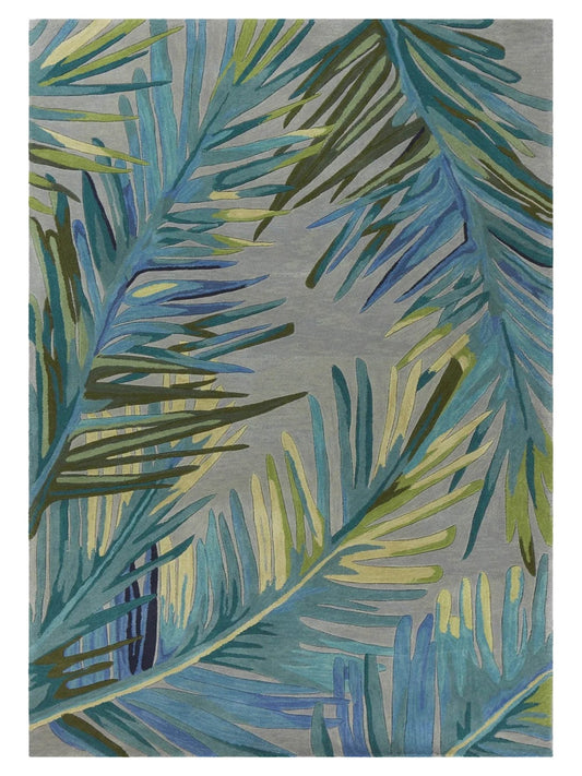 KAS Sparta 3156 Grey Blue Florals & Tropicals Tufted Rug - Rugs - KAS - Atlanta Designer Rugs