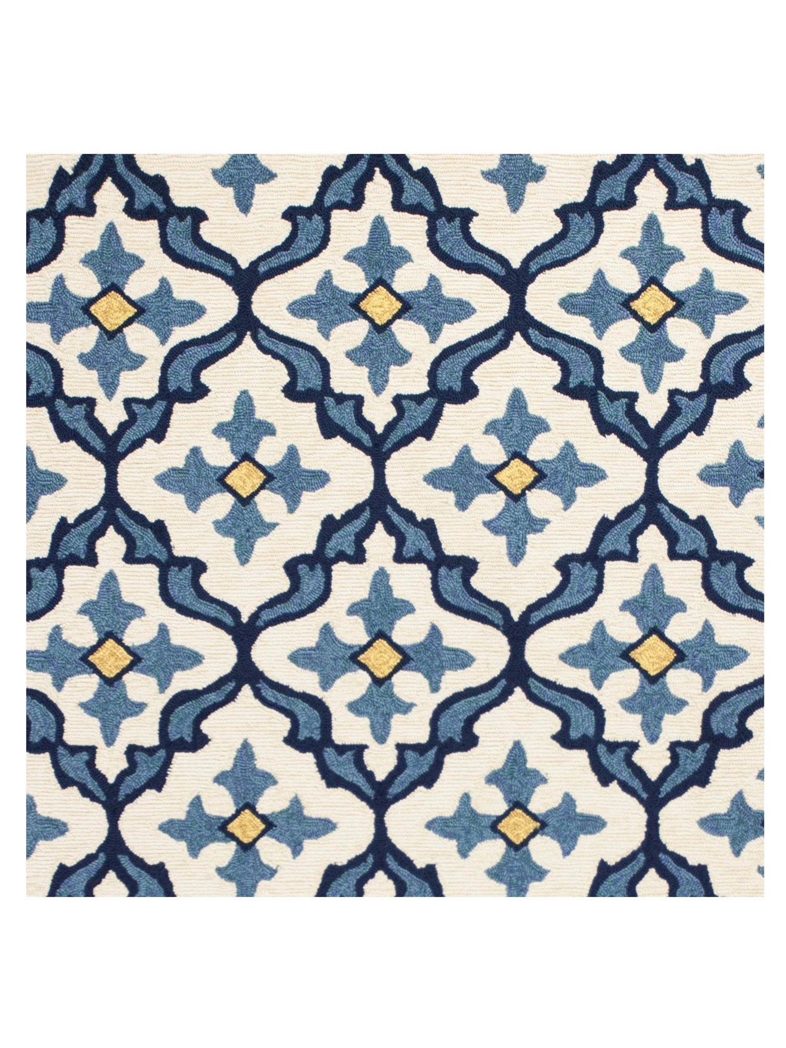 KAS Harbor 4210 Ivory Blue Indoor/Outdoor Knotted Rug - Rugs - KAS - Atlanta Designer Rugs