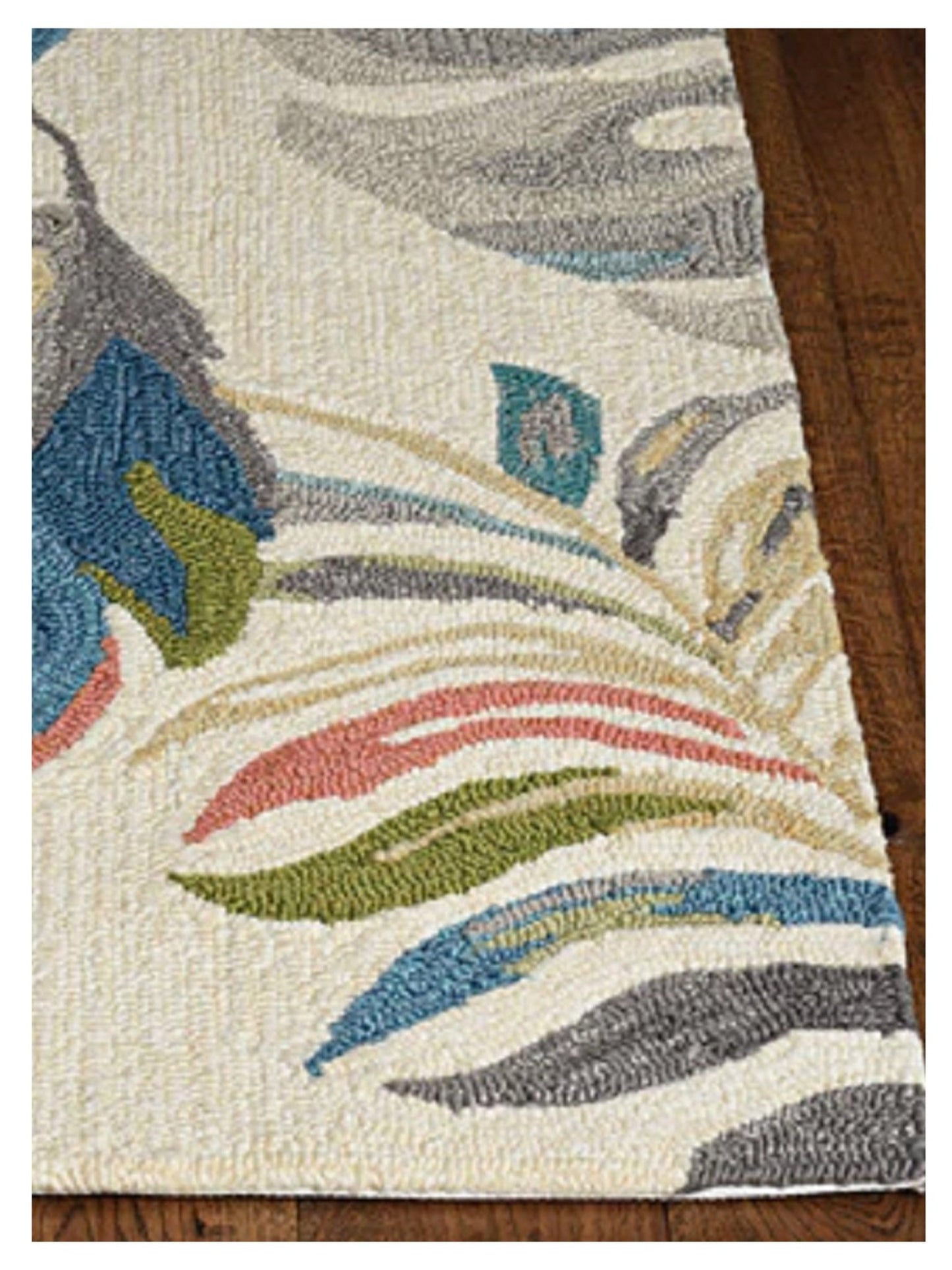 KAS Harbor 4211 Ivory Teal Indoor/Outdoor Knotted Rug - Rugs - KAS - Atlanta Designer Rugs