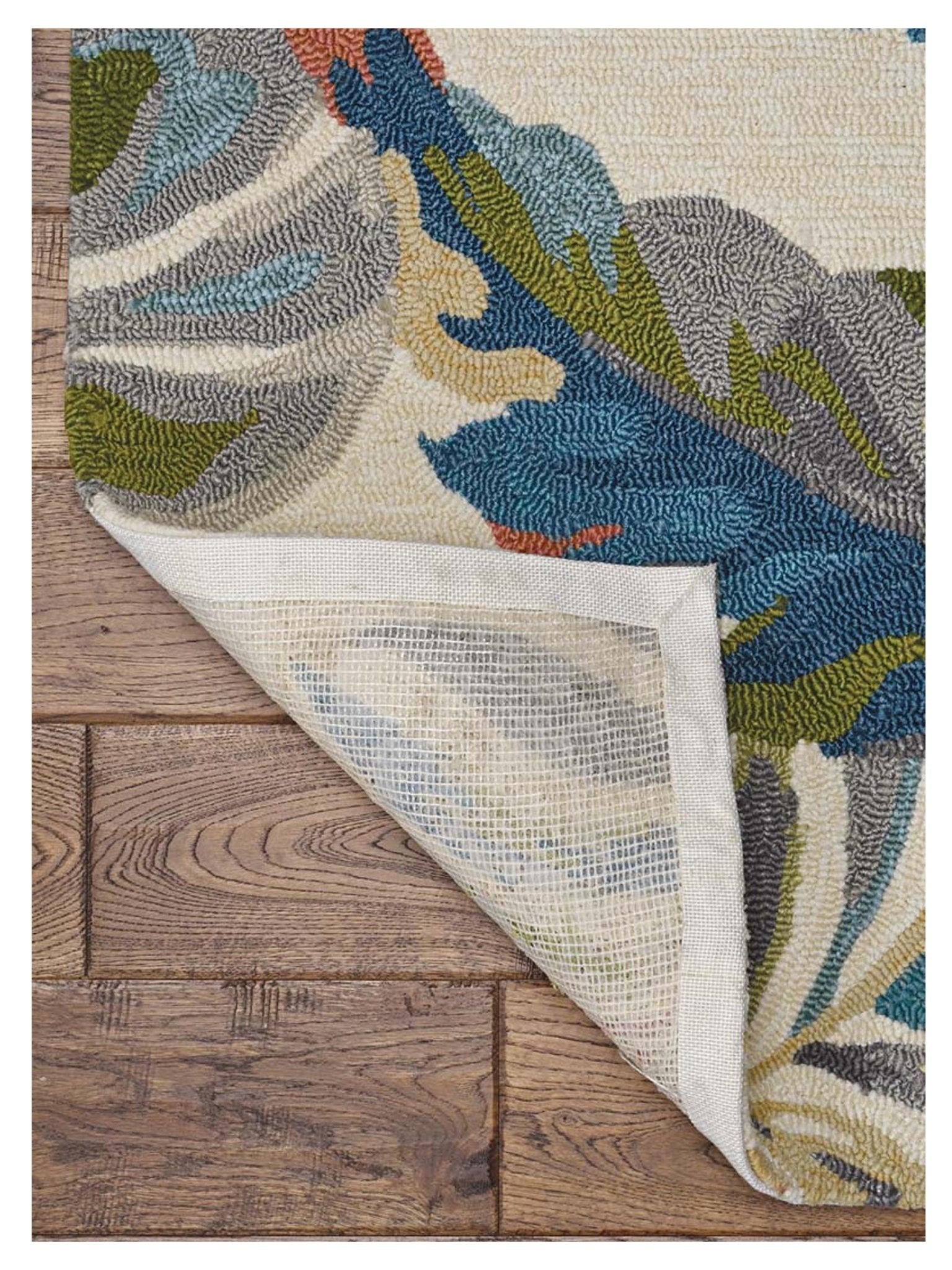 KAS Harbor 4211 Ivory Teal Indoor/Outdoor Knotted Rug - Rugs - KAS - Atlanta Designer Rugs