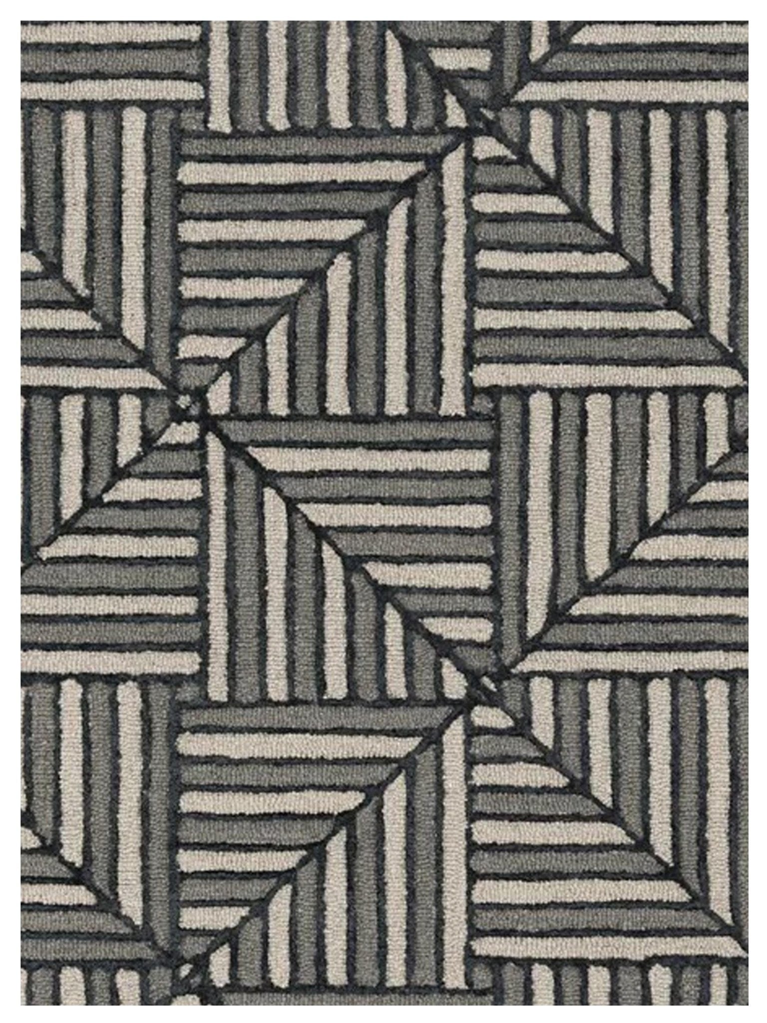 KAS Libby Langdon Upton 4304 Navy Charcoal Transitional Tufted Rug - Rugs - KAS - Atlanta Designer Rugs