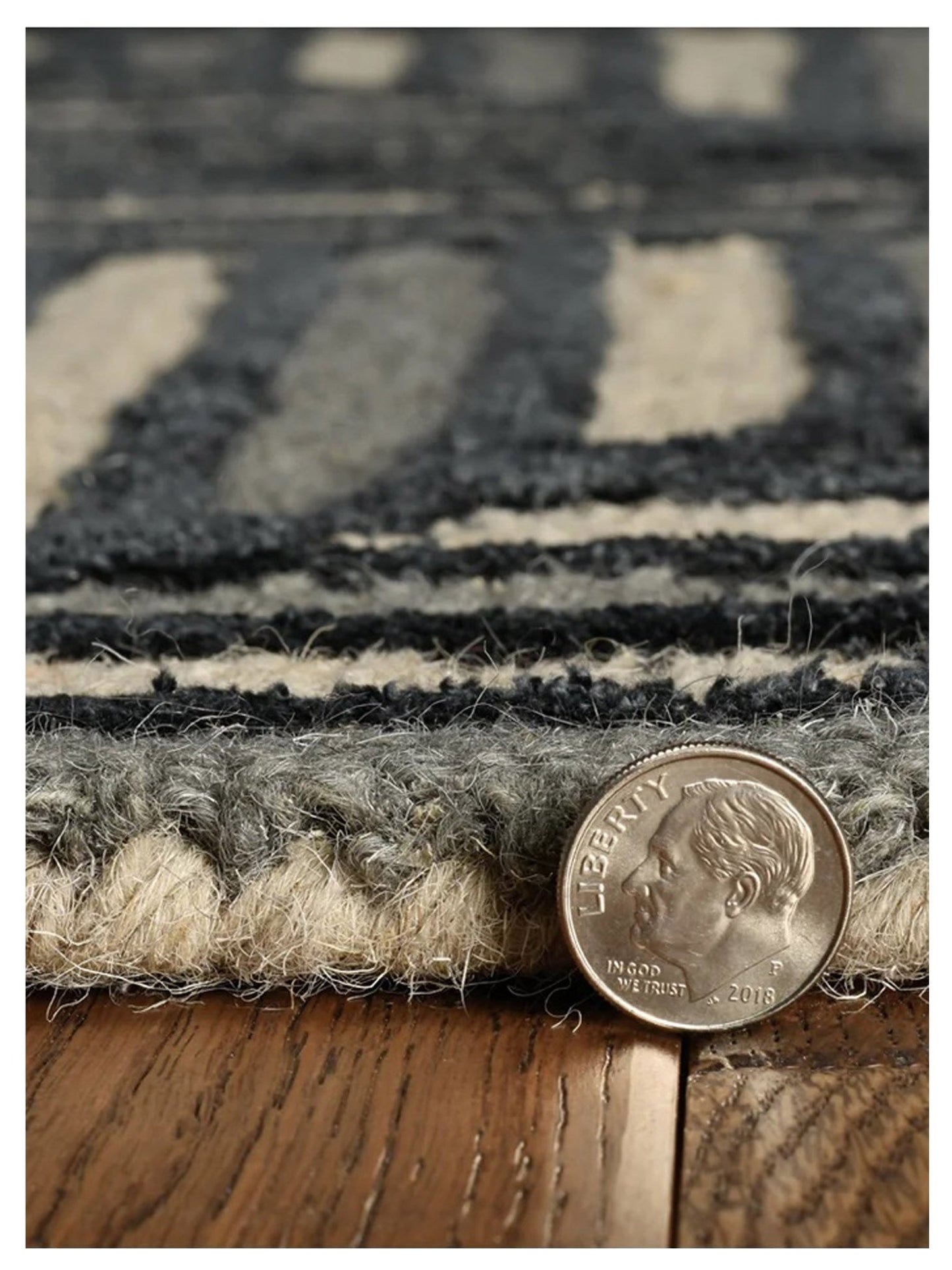 KAS Libby Langdon Upton 4304 Navy Charcoal Transitional Tufted Rug - Rugs - KAS - Atlanta Designer Rugs