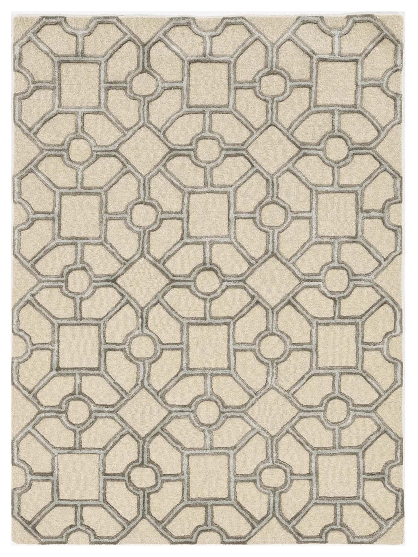 KAS Libby Langdon Upton 4306 Beige Transitional Tufted Rug - Rugs - KAS - Atlanta Designer Rugs