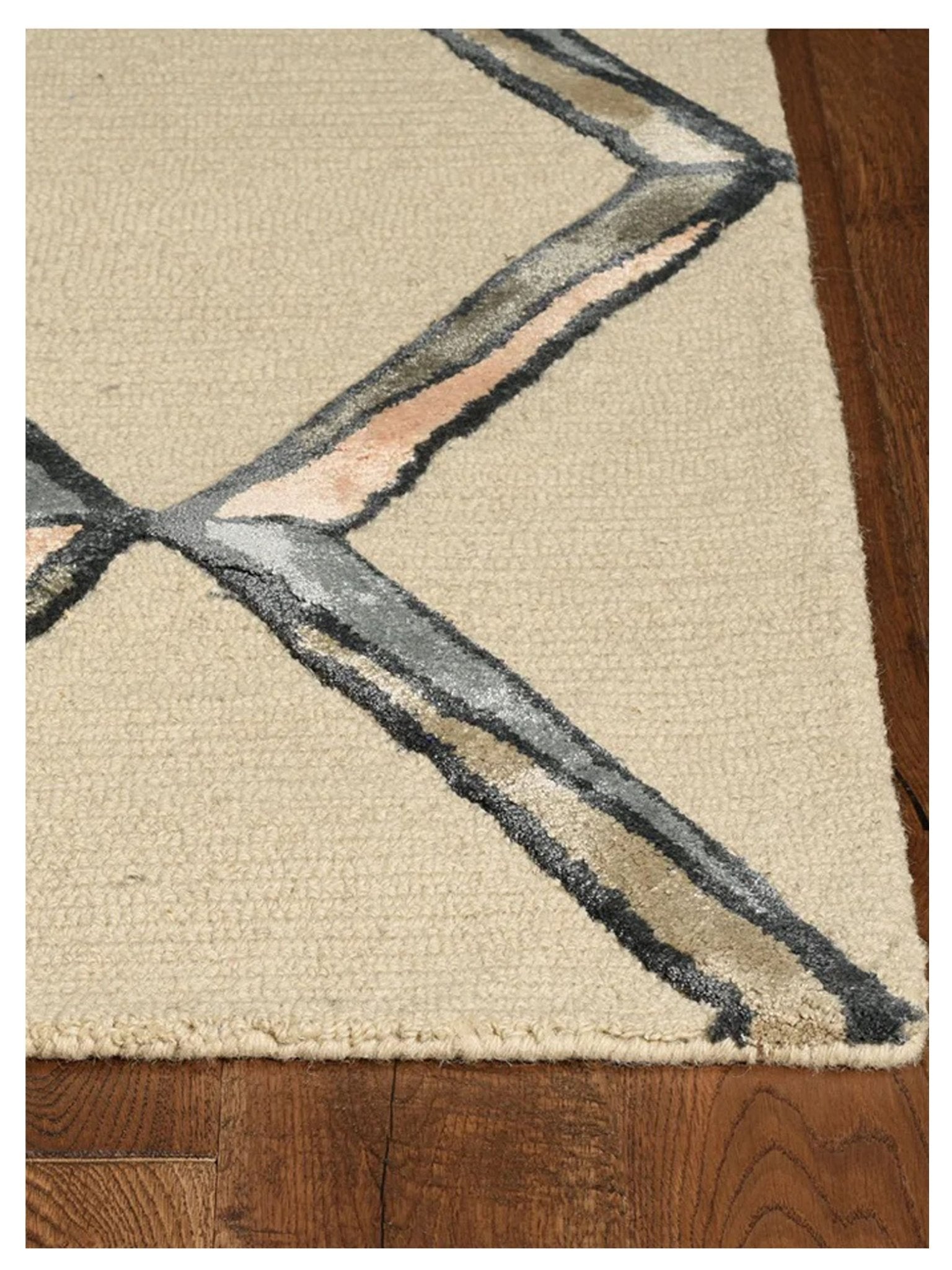 KAS Libby Langdon Upton 4307 Cream Transitional Tufted Rug - Rugs - KAS - Atlanta Designer Rugs