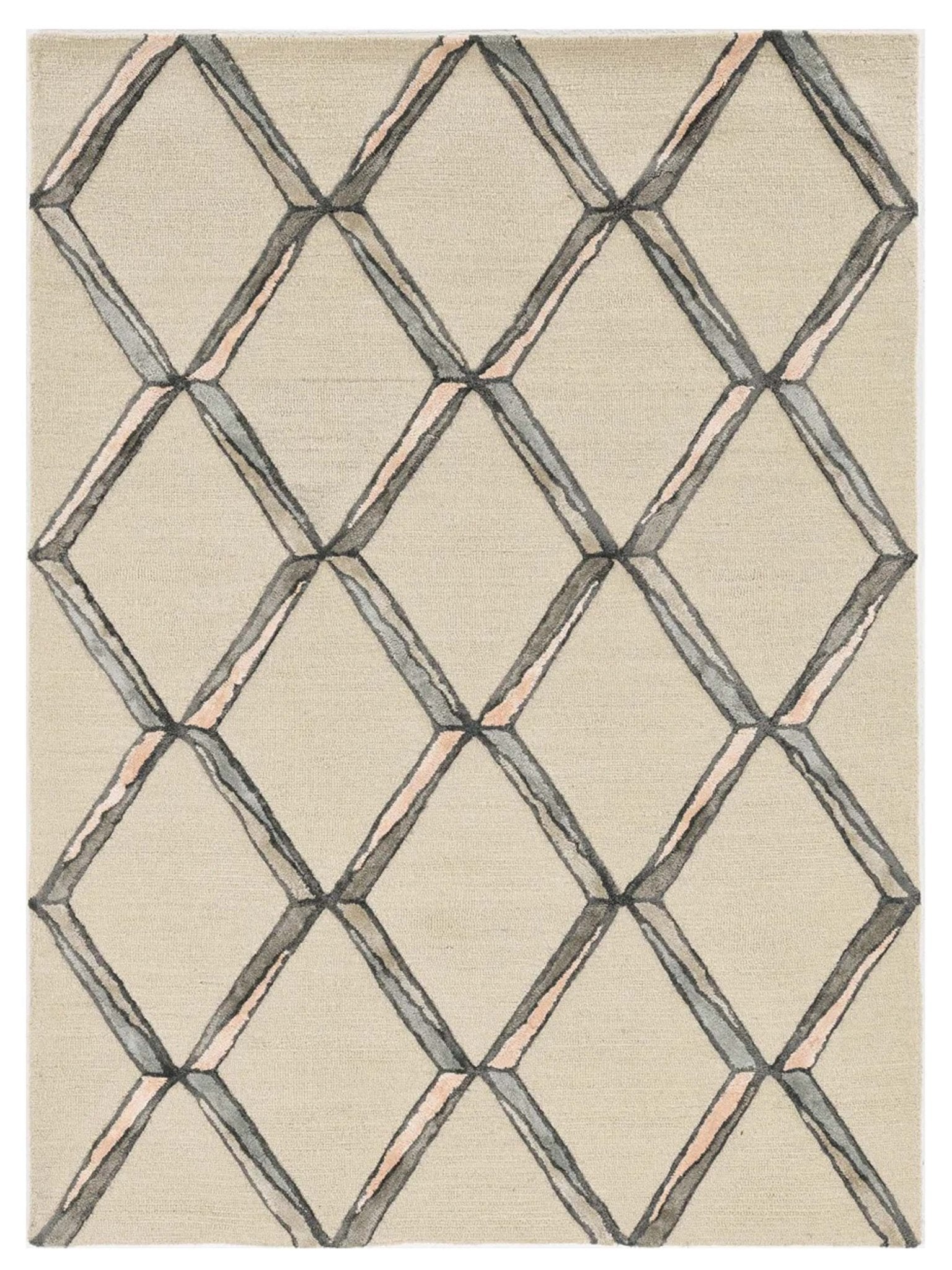 KAS Libby Langdon Upton 4307 Cream Transitional Tufted Rug - Rugs - KAS - Atlanta Designer Rugs